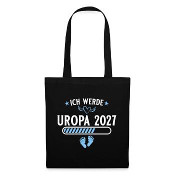 Ich werde Uropa 2027 – Baby Ankündigung Geschenk - Stoffbeutel - Schwarz - Vorne