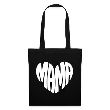 Mama Herz Muttertag - Stoffbeutel - Schwarz - Vorne