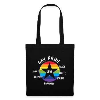 love gay CSD rainbow pride diversity star LGBTQ - Tote Bag - black - Front