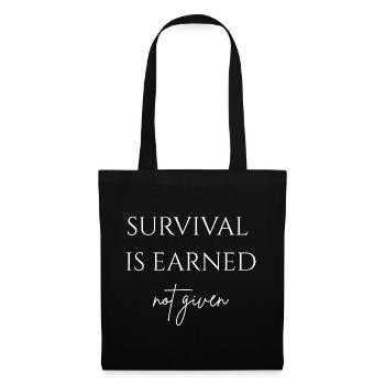 La survie se mérite - Sac en tissu - noir - Devant
