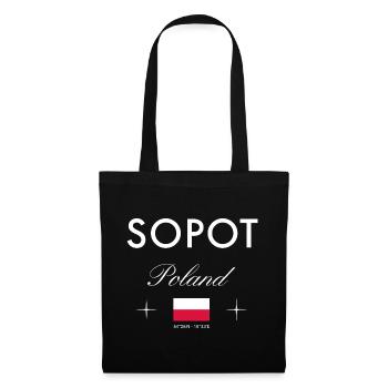 Sopot Polen Koordinaten Reise Souvenir - Stoffbeutel - Schwarz - Vorne