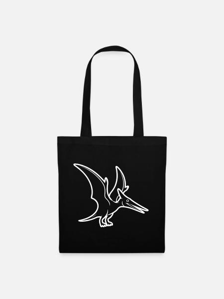 Fossiler Pterosaur Silhouette - Stoffbeutel - Schwarz