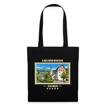 Liechtenstein Eschen Vintage Reisemarke - Stoffbeutel - Schwarz - Vorne