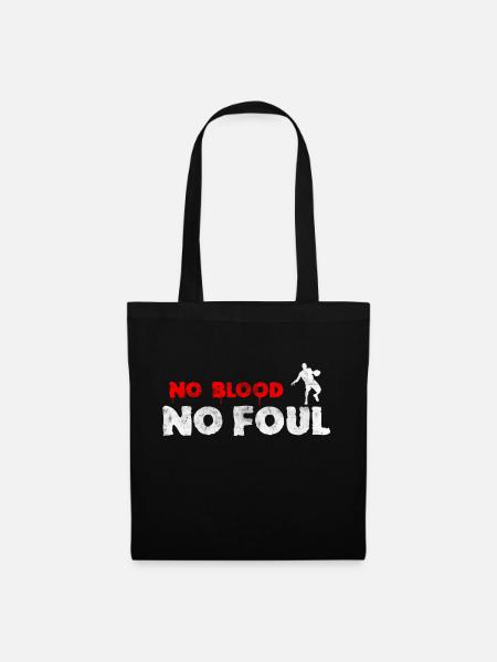 Basketball Slogan No Blood No Foul Vintage Look - Stoffbeutel - Schwarz