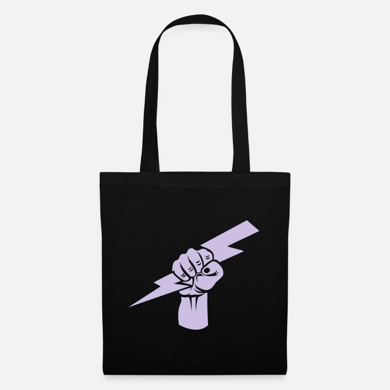 Faust mit Blitz - T-Shirt - Gym wear - Stoffbeutel - Schwarz