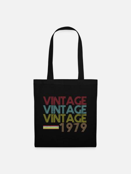 Vintage 1979 Geburtstag - Stoffbeutel - Schwarz