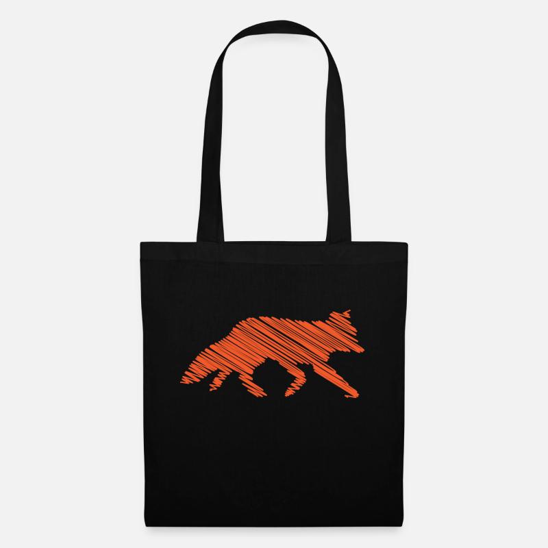Fuchs Geschenkidee Design Grafik Exklusiv artwork - Stoffbeutel - Schwarz