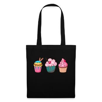 Cupcake Muffin Gâteau à la confiserie - Sac en tissu - noir - Devant