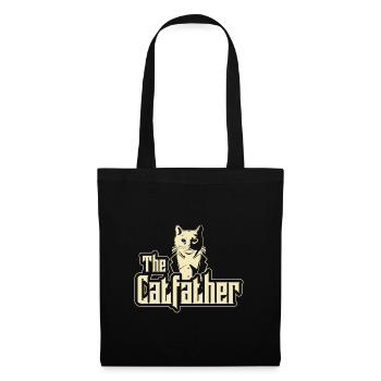 Catfather Katzen Dad Maine Coon Geschenkidee - Stoffbeutel - Schwarz - Vorne