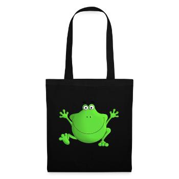 Grenouille - rire! - Sac en tissu - noir - Devant