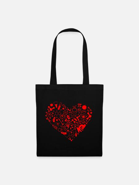 Science heart - Stoffbeutel - Schwarz