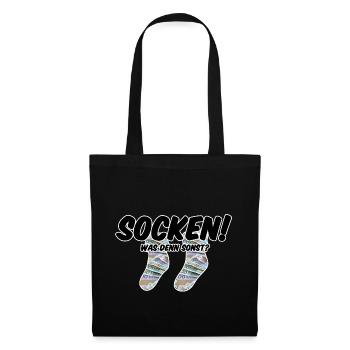 Socken! Was denn sonst? - Stoffbeutel - Schwarz - Vorne
