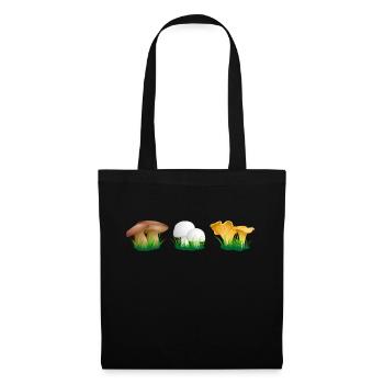 champignons - Sac en tissu - noir - Devant