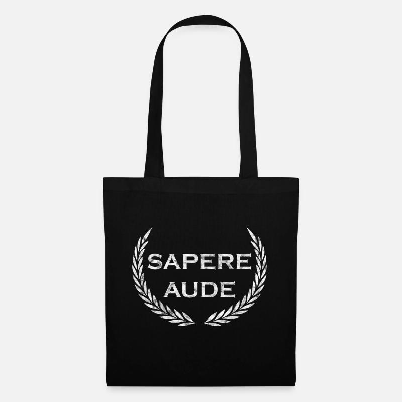 Sapere Aude - lateinisches Sprichwort - Stoffbeutel - Schwarz