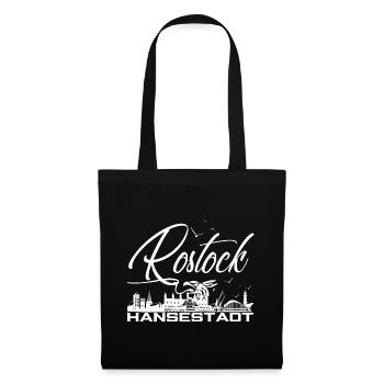 Rostock - Hanseatic City - Silhouette - Tote Bag - black - Front