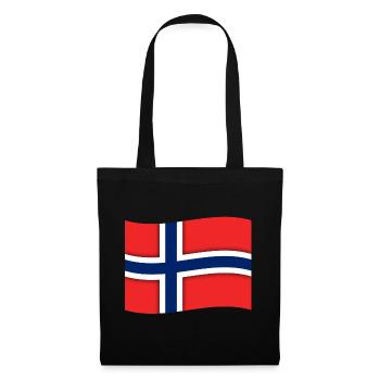 Norwegische Flagge - Stoffbeutel - Schwarz - Vorne