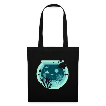 Aquarium - Aquatique - Sac en tissu - noir - Devant