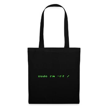 Sudo rm rf Linux Programmieren - Stoffbeutel - Schwarz - Vorne