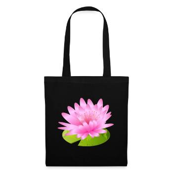 leuchtende Seerose - Inspiration großer Künstler - Stoffbeutel - Schwarz - Vorne