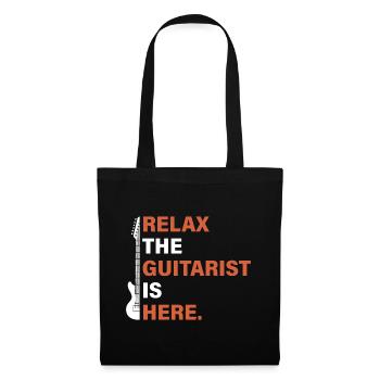 Détendez-vous le guitariste est-il motif de guitare - Sac en tissu - noir - Devant