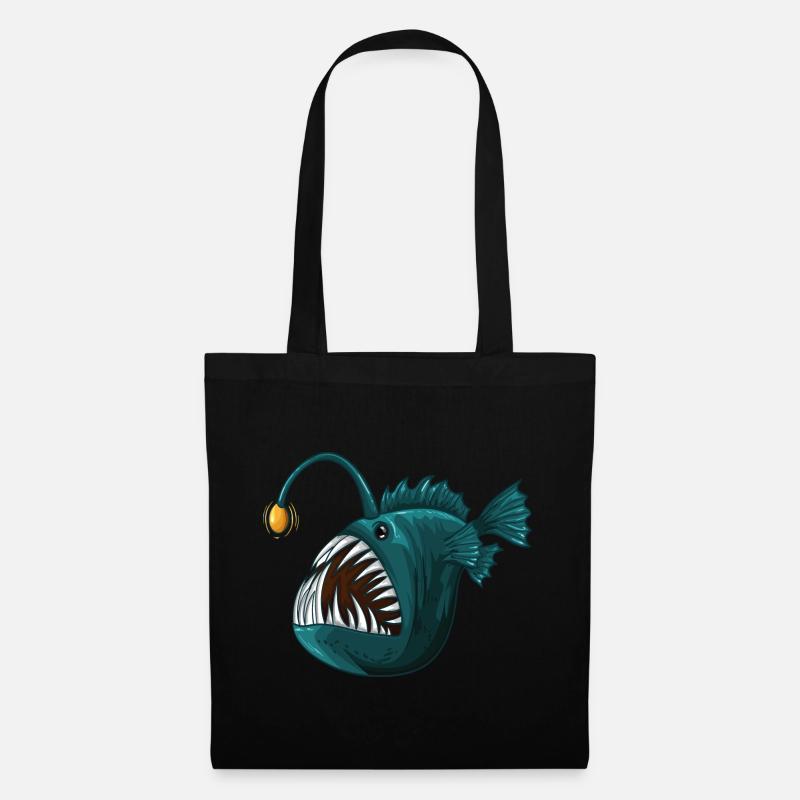 Anglerfisch Tiefsee - Stoffbeutel - Schwarz