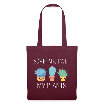 Parfois, je mouille mes plantes II - Sac en tissu - bordeaux - Devant