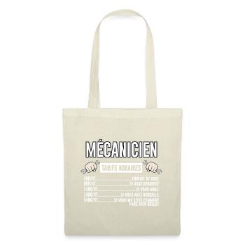 Mécanicien Tarifs Horaires - Sac en tissu - nature - Devant