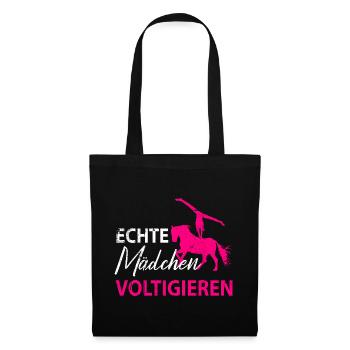 Pferde Pferd Voltigierer Voltigieren Volti Damen - Stoffbeutel - Schwarz - Vorne