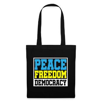 | changeable de couleur Paix Liberté Démocratie - Sac en tissu - noir - Devant
