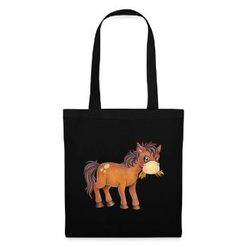 Niedliches Pferd Geschenk Kind Geburtstag - Stoffbeutel - Schwarz - Vorne