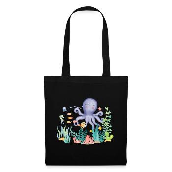 we love the ocean squid - Tote Bag - black - Front