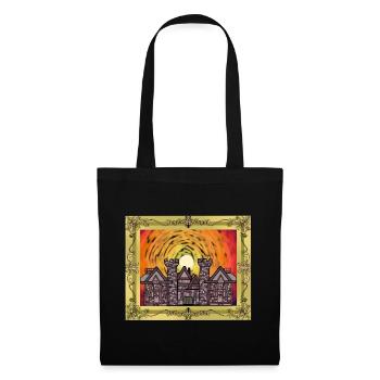 Moyen Age Château Château Forteresse Chevalier Guerrier - Sac en tissu - noir - Devant