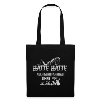 Hätte Hätte auch gern Fahrrad ohne Kette - Stoffbeutel - Schwarz - Vorne