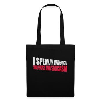 speak lyrics and sarcasm - Tote Bag - black - Front