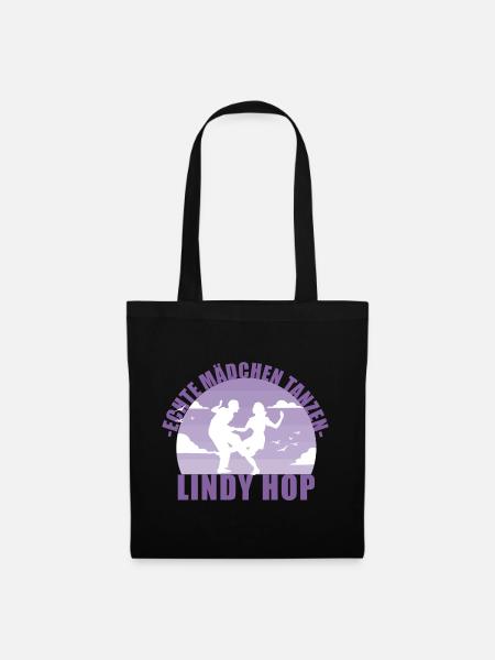 Echte Mädchen tanzen Lindy Hop Geschenk - Stoffbeutel - Schwarz