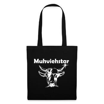 Muhviehstar - Bauer Kühe Witzig - Stoffbeutel - Schwarz - Vorne