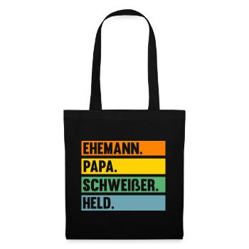 Schweißen Metallbau Metallbauer Papa Vater Schweiß - Stoffbeutel - Schwarz - Vorne