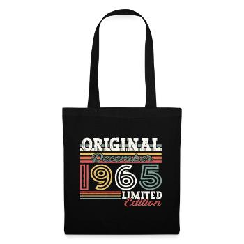 Né en décembre 1965 Cadeau de 57e anniversaire - Sac en tissu - noir - Devant