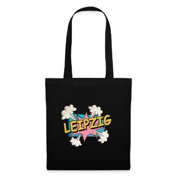 Leipzig Germany City Font Pop Art Comic - Tote Bag - black - Front