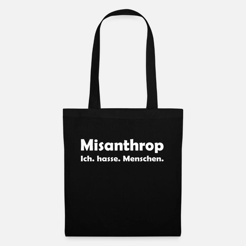 Misanthrop - Ich. hasse. Menschen. - Stoffbeutel - Schwarz