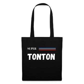 super tonton - t-shirt assorti - Sac en tissu - noir - Devant