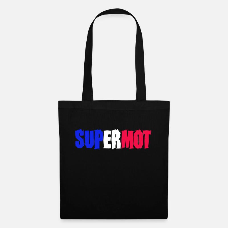 Supermot logo blue white red - Tote Bag - black