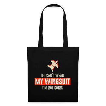 Wingsuit fliegen Base Jumping Fallschirmspringen Wingsuiting - Stoffbeutel - Schwarz - Vorne