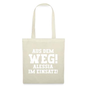 Alessia Lustiger Spruch Vorname Name Alessia - Stoffbeutel - Natur - Vorne
