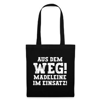 Madeleine Lustiger Spruch Vorname Name Madeleine - Stoffbeutel - Schwarz - Vorne