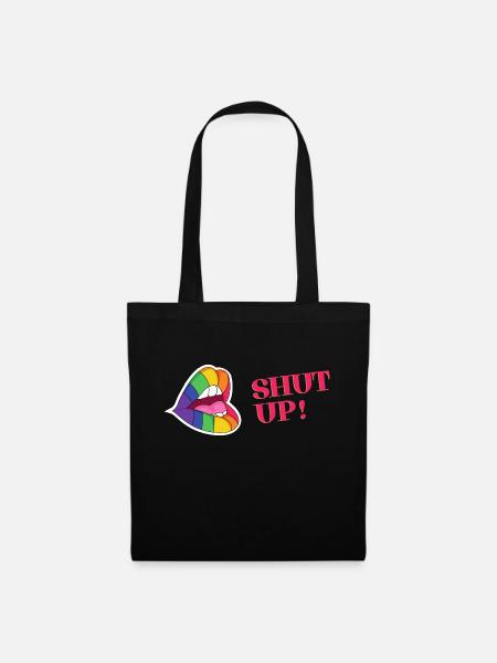Shut up - Stoffbeutel - Schwarz