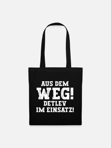 Detlev Lustiger Spruch Vorname Name Detlev - Stoffbeutel - Schwarz