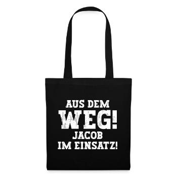 Jacob Lustiger Spruch Vorname Name Jacob - Stoffbeutel - Schwarz - Vorne