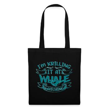 Citation de baleine pour le rorqual bleu et le béluga - Sac en tissu - noir - Devant