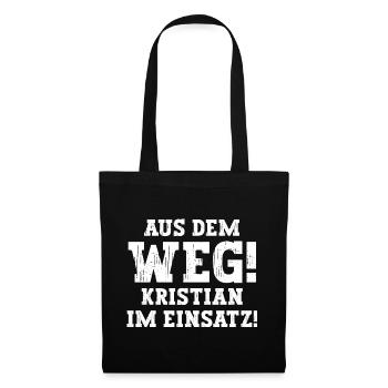 Kristian Lustiger Spruch Vorname Name Kristian - Stoffbeutel - Schwarz - Vorne